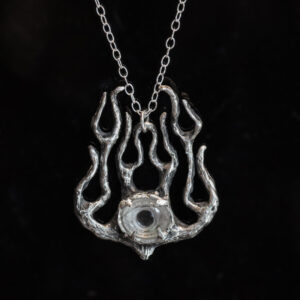 Astrological talismans of Alcyone and the Pleiades featuring carved quartz eye stone set in solid sterling silver by Sword + Scythe
