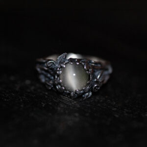 Exalted Moon in Taurus Astrological Talisman Rings featuring moonstone set in sterling silver by Sword + Scythe