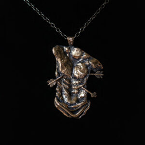Saint Sebastian Devotional Charm in bronze by Sword + Scythe