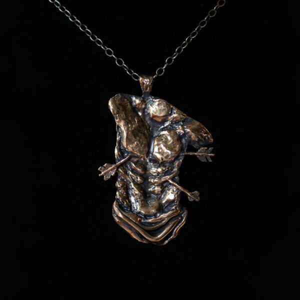 Saint Sebastian Devotional Charm in bronze by Sword + Scythe